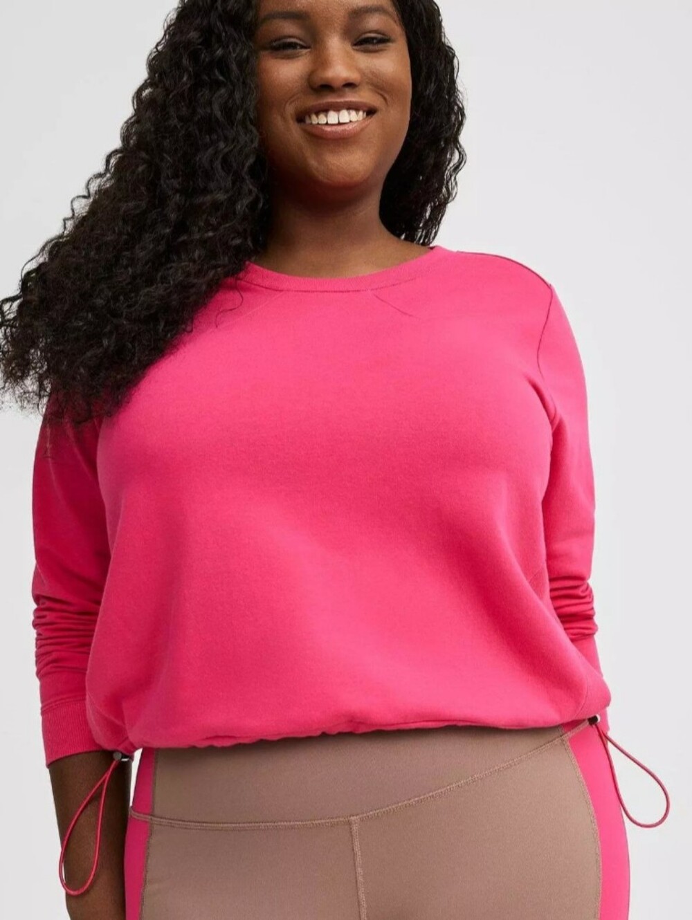 New Torrid Hot Pink Bungee Drawcord Pullover Sweatshirt Size 2X